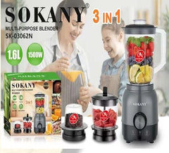 خلاط سوكاني 3 في 1 بقوة 1500 وات – SOKANY SK-03062N